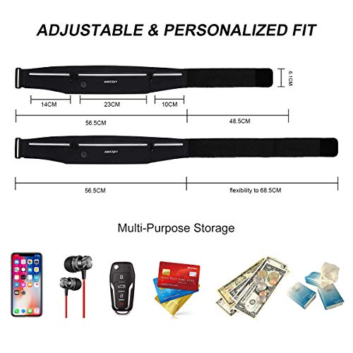 Laufgürtel für Handy,Hüfttaschen Sportgürtel Lauftasche Damen und Herren, Handytasche Joggen Lauftasche Running Belt wasserdichte Super dünn für Joggen, Fitness, Radfahren und Reisen Laufgürtel 6,9'