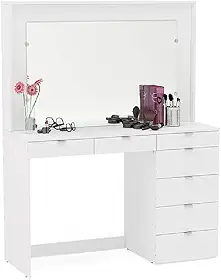 Penteadeira Ditália 7 Gavetas Branco Uv Acetinado