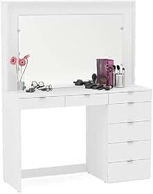 Penteadeira Ditália 7 Gavetas Branco Uv Acetinado