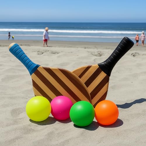 5 Stücke Ersatz Strandbälle Paddel Ersatzbälle Zusätzliche Bälle für Outdoor Aktivitäten, Unterschiedliche Farben mit Hohe Sichtbarkeit