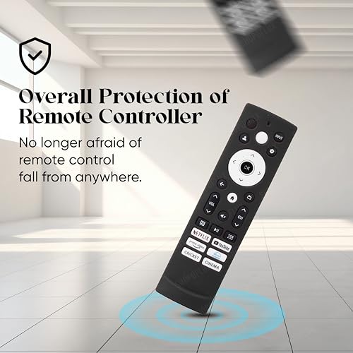 Image of Shopoflux Silicone TV Remote Cover Compatible with Hisense Smart TV Remote VU GloLED Series Tv Remote Cover (Black)
