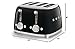 Smeg 50's Style Retro Aesthetic 4 Slice Toaster 6 Presets Extra Wide Slots Black TSF03BLUS