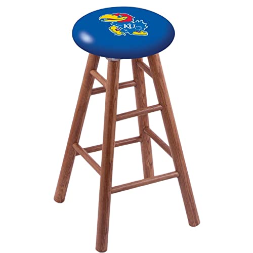 Holland Bar Stool Co. Oak Bar Stool in Medium Finish with Kansas Seat by The