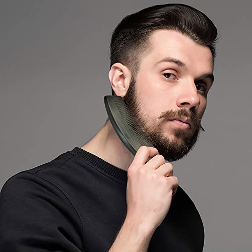 Gracemen Premium Handmade Black Sandalwood Wood Beard Comb For Men - Great For Head Hair, Beard, Mustache - With Pu Leather Case (Black Wood) #TOP3