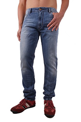 DIESEL Krayver 0RBRT Jeans pour Hommes Pantalons Slim Carrot (W29/L32, Bleu)