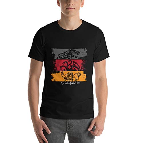 Camiseta Game of Thrones Stark Targaryen Lannister Preto Adulto Unissex (GG)