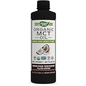 Nature’s Way Organic MCT Oil From Coconut, Non-GMO, Gluten-free, 14 g MCTs per serving, 16 FL Oz