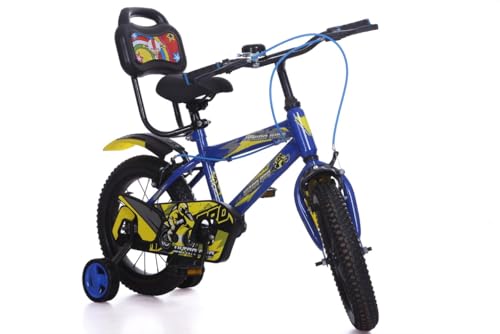 Image of JUNIOR KID 14T Kids Cycle with Sides Balance Wheel and Back Rest Seat | 9 Inch Frame | Steel Rim | Ideal for 3 to 6 Years Boy & Girl