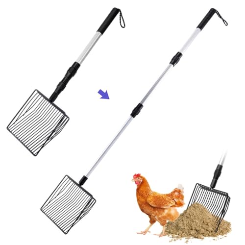 Chicken Coop Accessories Stretchable Metal Chicken Poop Scooper Sifting Poop