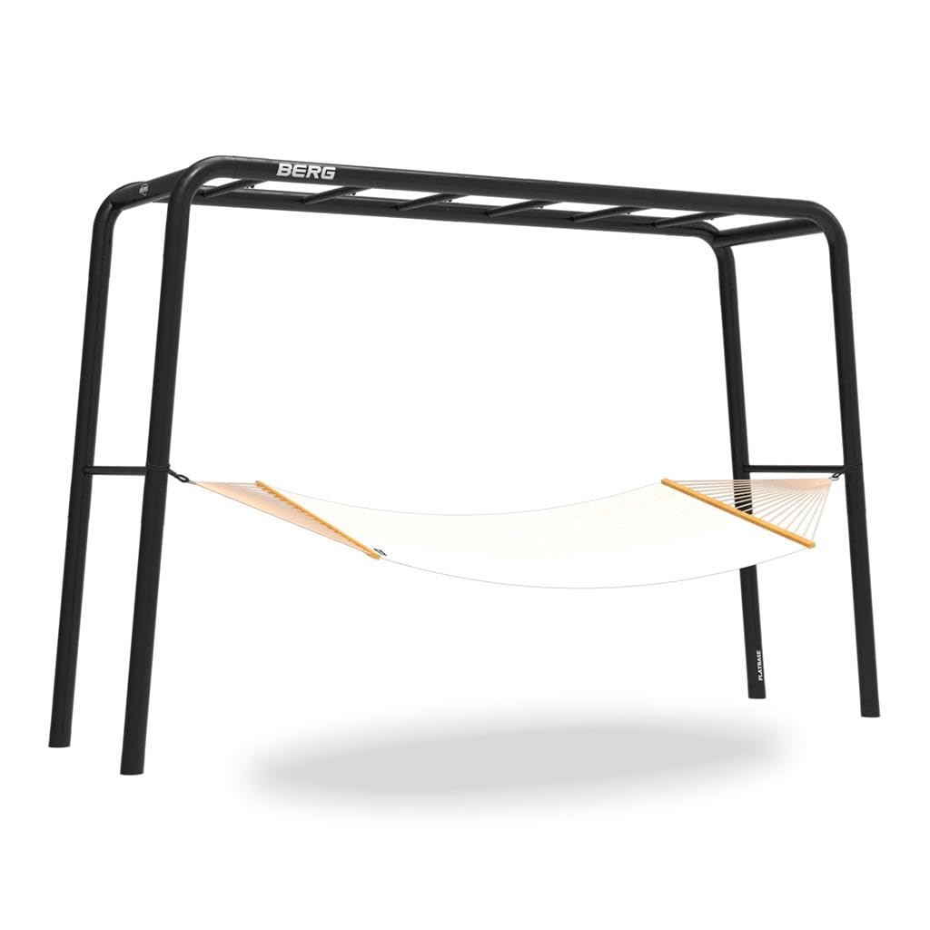BERG PlayBase Large TT 3-in-1 mit 2X Reckstange und Hängematte, Multifunktions Spielplatz für den Außenbereich