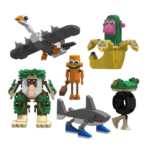 HeFZiYMOZaDP Conjuntos de blocos de construção italianos Brainrot brinquedos, conjunto de 6 memes italianos brinquedos 3D, bombardino crocodilo, Tung Tung Tung Sahur, Tralalero e Ballerina Capuchina
