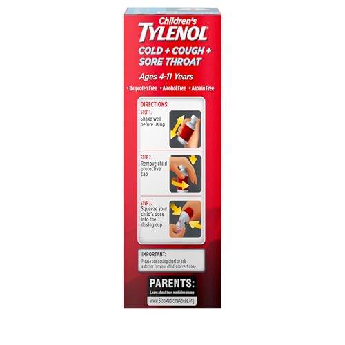 Image of Children's Tylenol Cold, Cough & Sore Throat, Acetaminophen, 4 fl. oz
