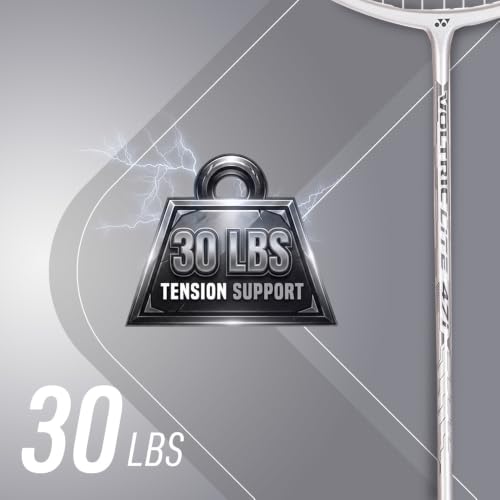 Image of Yonex Graphite Strung Badminton Racquet Voltric Lite 47i (G4, 77 Grams, 30 lbs Tension, Silver Gray)