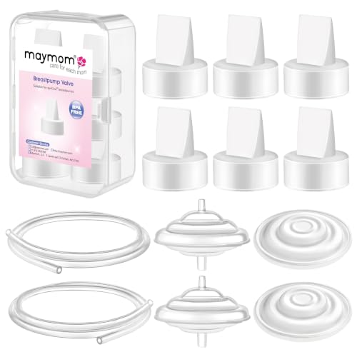 Image of Maymom Pump Parts Compatible with Spectra S1 S2 9 Plus Breastpump Replace Backflow Protector Membrane Duckbill Valve Tube Not Original Spectra Replacement Pump Parts
