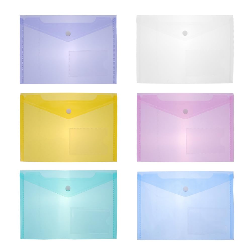 NUOBESTY Plastic Envelope Folder Pocket Folders Clear Document