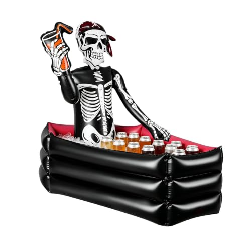 Hielera inflable de ataúd decorativa: suministro de bebidas para fiesta de Halloween