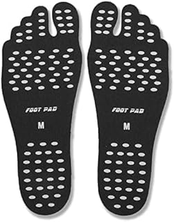 Beach Foot Pads, Adhesive Invisible Shoe Foot Sticker Waterproof Heatproof Insole for Men/Women (Black, L)