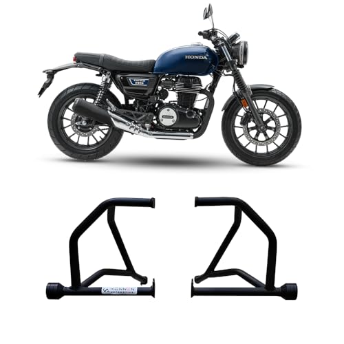 Image of Crash Guard Compatible with Honda CB350 / H'Ness CB350 / RS CB350 | Heavy Duty Engine & Frame Guard with Frame Sliders | Premium Protection Leg Guard (Black) (Pack of 1) (Adventure)