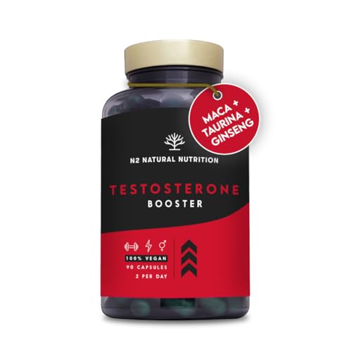 Testosterone Puro Booster Integratore.Fieno greco Ginseng Maca Zinco B6. Aumentare Vigore Maschile e Femminile. Energizzante Muscolare. 90 Capsule Vegetali. Certificato VEGANO CE.N2 Natural Nutrition