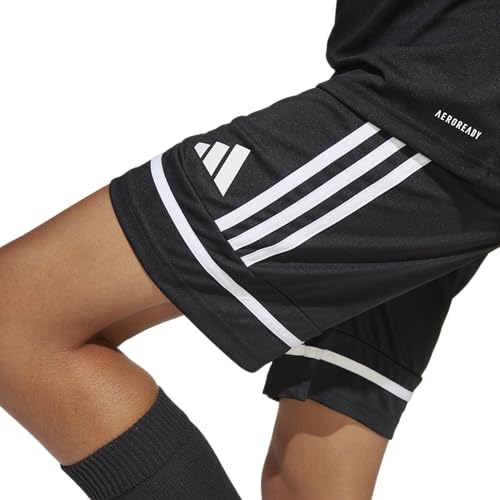 Adidas Unisex-Kids Squadra 25 Soccer Shorts, Black/Black/White, Medium