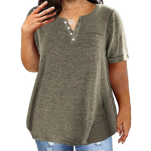 Haut décontracté à col en V avec poche avant pour un look fluide