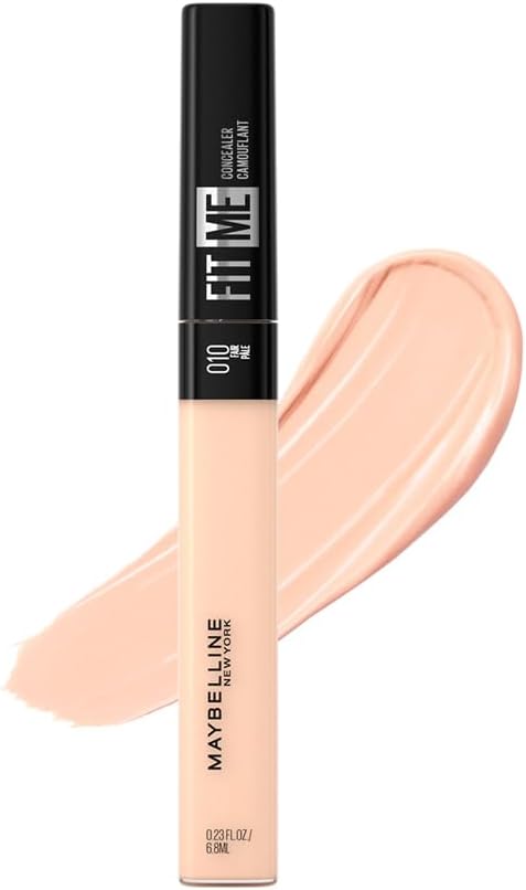 Maybelline New York Fit Me Concealer, Oil free Liquid Concealer conceals dark circles, redness, flaws, and blemishes. Fit Me Liquid Concealer suits oily skin & dry skin - Light|6.8ml