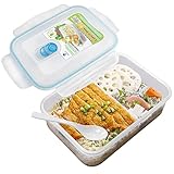 💎Uso práctico: El bento box puede almacenar granos integrales, bocadillos, frutas secas, ensaladas, verduras, etc. Sirve para mantener comida fresca y es a prueba de humedad.