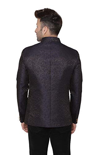 WINTAGE Men's Banarsi Rayon Cotton Casual and Festive Indian Jodhpuri Grandad Bandhgala Blazer : 2 Colors3