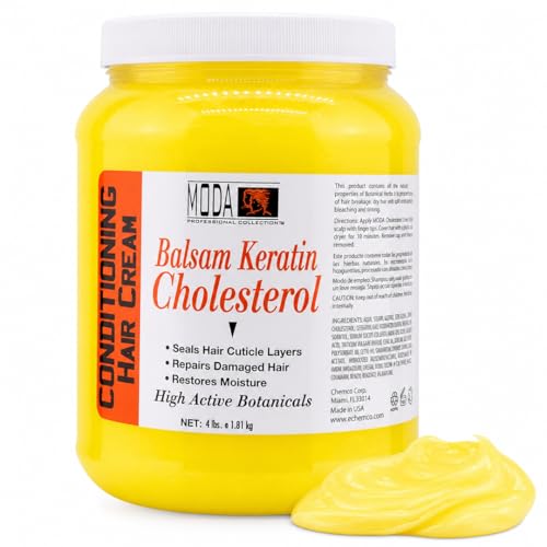 MODA Professional Balsam Keratin Cholesterol Cream for Salon-Grade Hair Restoration & Hospitality Amenity | 6 Actives. Max Repair. Bulk Value. | Intensive Hair Repair & Restored Vitality 64 Oz Gallon