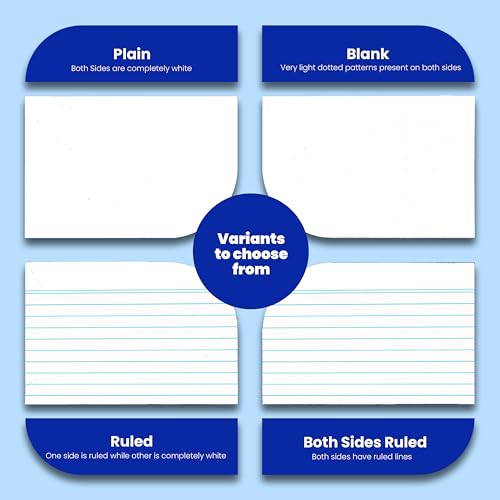 Image of Turron Unpunched Blank Index Flash Cards (150, White, 3 x 5 Inch, Dotted)