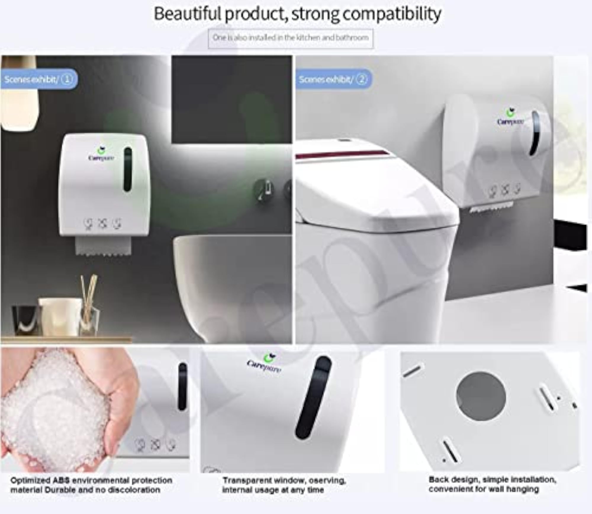 Wall Mounted HRT Roll Tissue Auto Cut Paper Holder