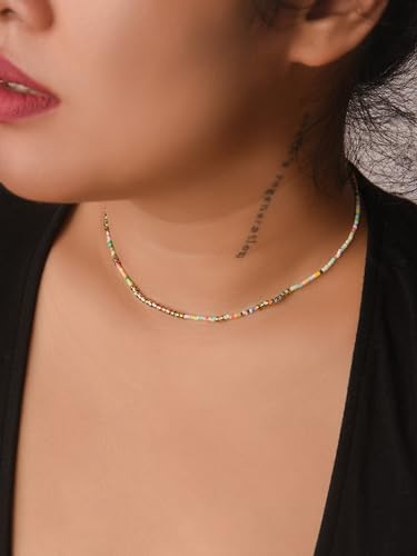 Sacina Boho Trendy Colorful Beaded Choker, Hippie & Summer Beach Necklace, Y2k & Christmas Jewelry Gift for Women3