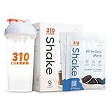 310 Nutrition All-In-One Meal Replacement Shake Starter Kit w/ Shaker Cup - Fiber Rich Vegan Superfood Blend - Natural Sweeteners - Low Carb Shake, Keto & Paleo Friendly - Gluten Free - 26 Essential Vitamins & Minerals  – Cookies N Cream 9 Servings