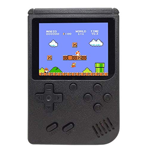 Mini Retro Handheld FC Games Consoles ,Built-in 400 Classic Game, Portable Gameboy 3 Inch LCD Screen 1000mAh Rechargeable Battery TV Output ,Good Gifts for Kids Boys Girls Men Women (Consoles-Black)