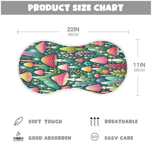 JUZIHAI 4Pack Mushrooms Baby Burp Cloths Soft Cotton Burp Rags,Super Absorbent Burp Cloth Bag for Newborn Baby Boys/Girls4