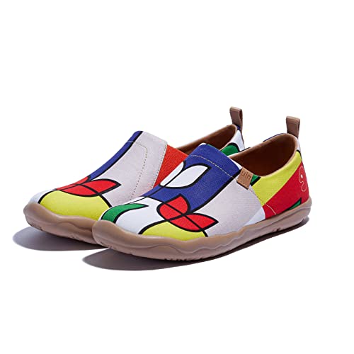 Image of UIN Women's Artistic Slip-On Shoes Vibrant Floral Casual Loafers Lightweight Comfortable Travel Footwear