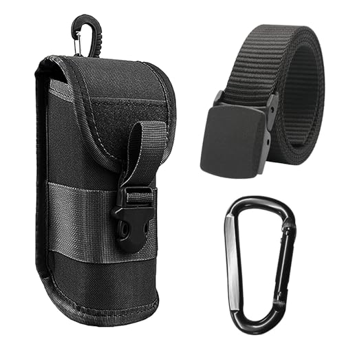 DHSBGWSX 1 funda para gafas, equipada con 1 cinturón y 1 gancho de metal, bolsillo exterior, funda para gafas de sol, accesorios para exteriores, accesorios de mochila, Negro , Talla única