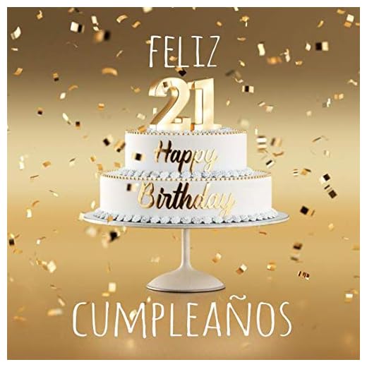 Feliz 21 Cumpleaños: Libro de visitas con 110 páginas - Couverture Oro
