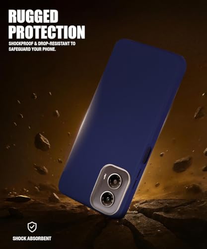 Image of WOW IMAGINE Back Cover for Motorola Moto G34 5G | Moto G45 5G | Ultra Slim Flexible Non-Slip Grip | Inner Fabric | Metal Camera Ring & Lightweight Soft Silicone Mobile Case - Blue