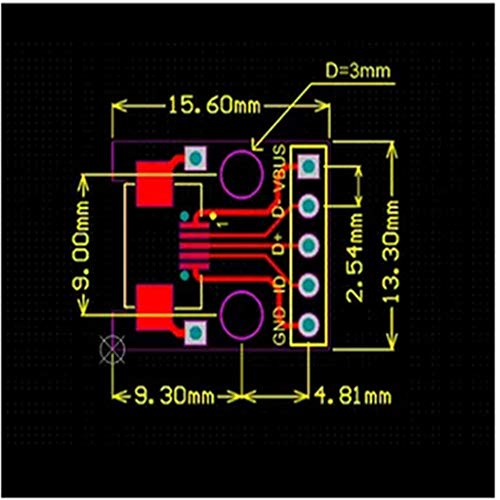 yotijar Conector Fêmea Micro USB para Adaptador de Placa PCB DIP 2,54 Mm para Kit