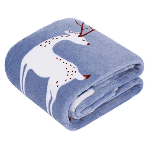 TILLYOU Micro Fleece Plush Baby Blanket Large Lightweight Crib Blanket for Toddler Bed