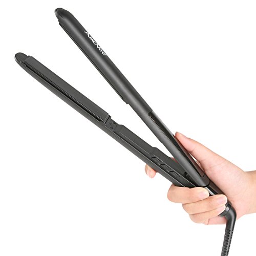 Plancha para el cabello AmoVee® Pro LED Digital con placas de cerámica y turmalina, voltaje dual 110V-220V, control de temperatura digital miniatura 7