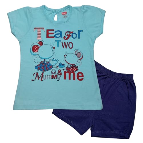 Image of LuvLap Baby Girls Regular Fit 100% Cotton Half Sleeves Girls Top CoSet Pack of 2