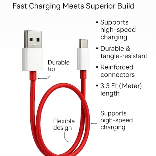 Image of Hoerrye 80W Supervooc Fast Charger with C-Type 1M Cable|80w USB C Charge for Realme, Oppo, Redmi, Xiaomi, Poco, iQOO, Samsung,Motorola|Supports Dart|Dash|Warp|Vooc|SuperVooc|80-watt Charging