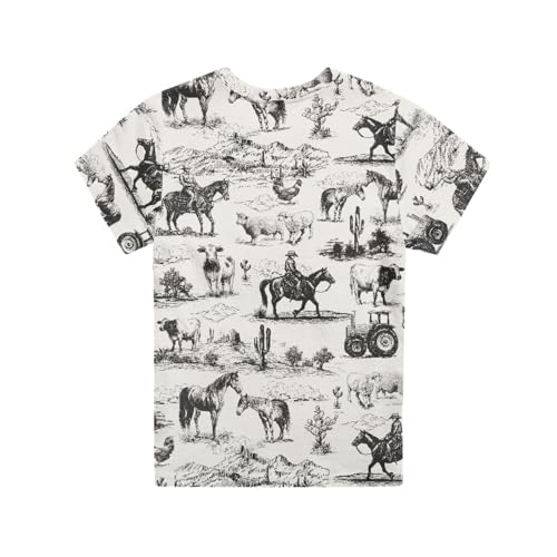 Image of Kids Graphic T-Shirt Boys Girls Novelty Tees Top Short Sleeve Shirts Summer Blouses 3-16