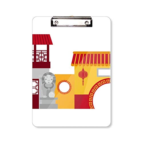Porte-bloc A4 motif chinois d'architecture avec finitions soignées pour bureau d'exception