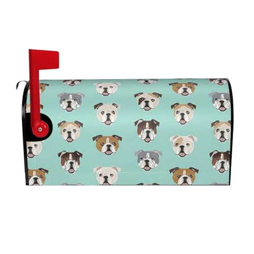 Magnetische Briefkasten-Abdeckung, Motiv: Englische Bulldogge, Weihnachtsmotive, Briefkasten-Dekoration