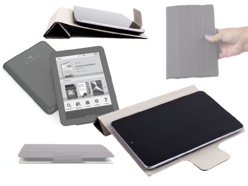 DURAGADGET Funda Rígida Gris con Cierre Magnético Y Adhesivo Interno para El eBook BQ Cervantes Touch Light