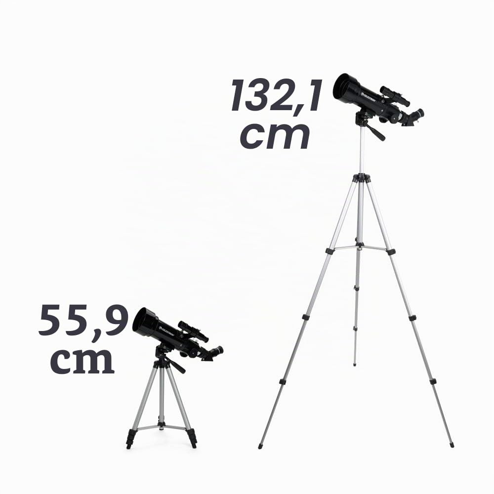 Celestron 21035-ADS Travel Scope 70 Refractor Telescope Kit with Backpack, Black (Amazon Exclusive Including Additional 4mm Eyepiece and 3X Barlow Lens)