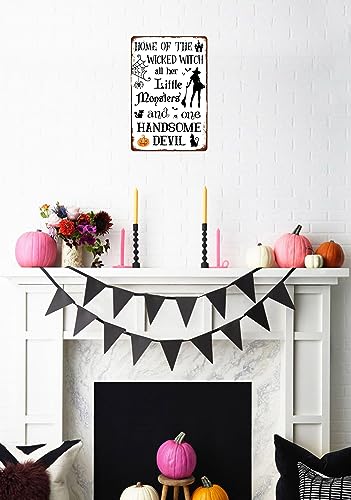 Plaque en métal Halloween rétro 20x30 cm Home of the Wicked Witch